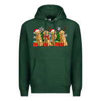 Sports Green golden dogs with christmas Premium Hoodie - Zillion Design Studio