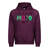 Mauve Wine Unbothered mood 24:7 Urban Hoodie - RanaPortraitStore