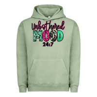 Pigment Oil Green Unbothered mood 24:7 Urban Hoodie - RanaPortraitStore