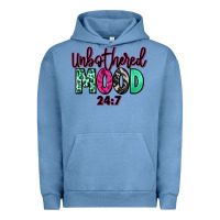 Pigment Pebble Blue Unbothered mood 24:7 Urban Hoodie - RanaPortraitStore