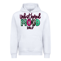 White Unbothered mood 24:7 Urban Hoodie - RanaPortraitStore
