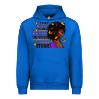 Cobalt They whispered to her afro woman Urban Hoodie - RanaPortraitStore