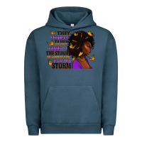 Pigment Midnight Navy They whispered to her afro woman Urban Hoodie - RanaPortraitStore