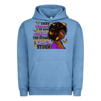 Pigment Pebble Blue They whispered to her afro woman Urban Hoodie - RanaPortraitStore