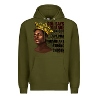 Army Green afro man god says you are Premium Hoodie - texasbilliewilder