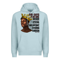 Blue Mist afro man god says you are Premium Hoodie - texasbilliewilder