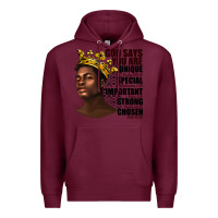 Burgundy afro man god says you are Premium Hoodie - texasbilliewilder