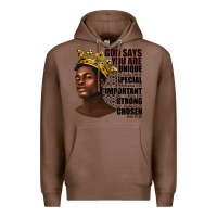 Chestnut afro man god says you are Premium Hoodie - texasbilliewilder