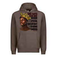 Coffee afro man god says you are Premium Hoodie - texasbilliewilder