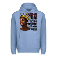 Colony Blue afro man god says you are Premium Hoodie - texasbilliewilder