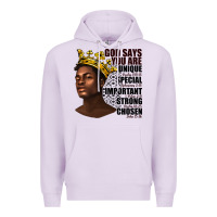 Lilac afro man god says you are Premium Hoodie - texasbilliewilder