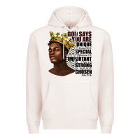 Pale Pink afro man god says you are Premium Hoodie - texasbilliewilder
