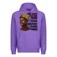 Purple afro man god says you are Premium Hoodie - texasbilliewilder