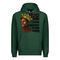 Sports Green afro man god says you are Premium Hoodie - texasbilliewilder