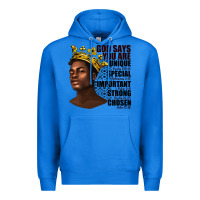 True Royal afro man god says you are Premium Hoodie - texasbilliewilder