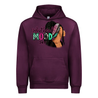 Mauve Wine Unbothered mood 24:7 Urban Hoodie - RanaPortraitStore