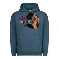 Pigment Midnight Navy Unbothered mood 24:7 Urban Hoodie - RanaPortraitStore