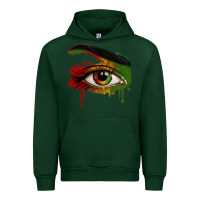 Forest Green Watercolor Juneteenth eyes Urban Hoodie - RanaPortraitStore