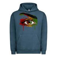 Pigment Midnight Navy Watercolor Juneteenth eyes Urban Hoodie - RanaPortraitStore