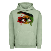 Pigment Oil Green Watercolor Juneteenth eyes Urban Hoodie - RanaPortraitStore