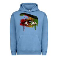 Pigment Pebble Blue Watercolor Juneteenth eyes Urban Hoodie - RanaPortraitStore