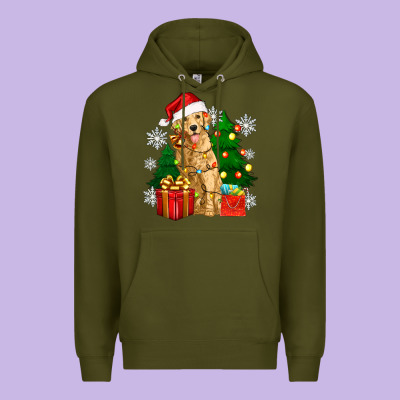 Premium Hoodie christmas golden dog