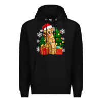 Black christmas golden dog Premium Hoodie - Zillion Design Studio