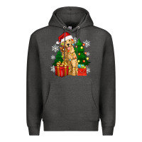 Charcoal Heather christmas golden dog Premium Hoodie - Zillion Design Studio