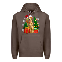Coffee christmas golden dog Premium Hoodie - Zillion Design Studio
