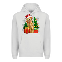 Dove Grey christmas golden dog Premium Hoodie - Zillion Design Studio