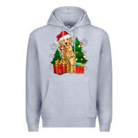 Heather Grey christmas golden dog Premium Hoodie - Zillion Design Studio
