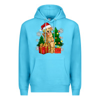 Ocean Blue christmas golden dog Premium Hoodie - Zillion Design Studio
