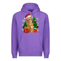 Purple christmas golden dog Premium Hoodie - Zillion Design Studio