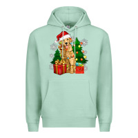 Seafoam christmas golden dog Premium Hoodie - Zillion Design Studio