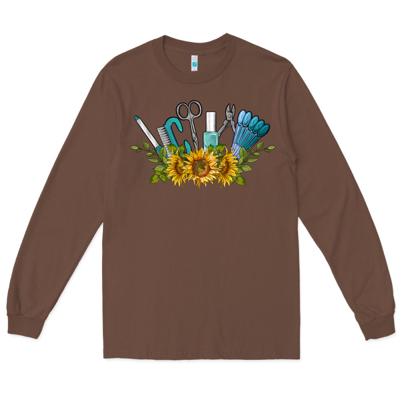 Nail Tools With Sunflower Long Sleeve Tee by BarkalooDesign | Teevron