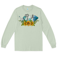 Matcha nail tools with sunflower Long Sleeve Tee - BarkalooDesign