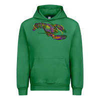 Emerald Mardi Gras Crawfish Urban Hoodie - RanaPortraitStore