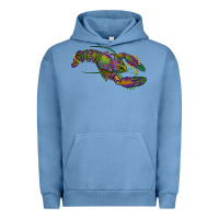 Pigment Pebble Blue Mardi Gras Crawfish Urban Hoodie - RanaPortraitStore