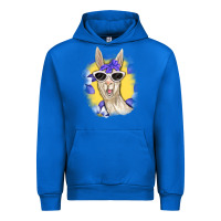 Cobalt Llama With Sunglasses Urban Hoodie - RanaPortraitStore