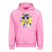 Fuchsia Pink Llama With Sunglasses Urban Hoodie - RanaPortraitStore