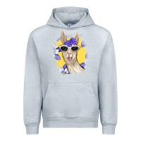 Heather Grey Llama With Sunglasses Urban Hoodie - RanaPortraitStore