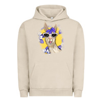 Pigment French Oak Llama With Sunglasses Urban Hoodie - RanaPortraitStore