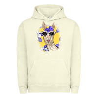 Pigment Pistachio Llama With Sunglasses Urban Hoodie - RanaPortraitStore