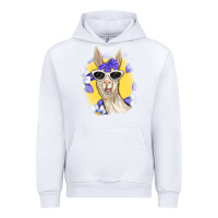 White Llama With Sunglasses Urban Hoodie - RanaPortraitStore