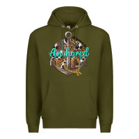 Army Green anchored hebrews 6 19 Premium Hoodie - texasbilliewilder