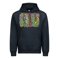 Navy Mardi Gras Leopard Beads Brushstrokes Urban Hoodie - RanaPortraitStore