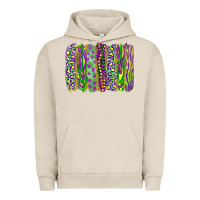 Pigment French Oak Mardi Gras Leopard Beads Brushstrokes Urban Hoodie - RanaPortraitStore