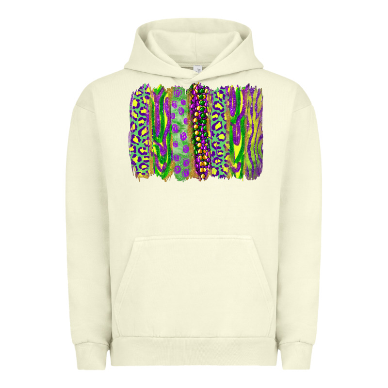 Mardi Gras Leopard Beads Brushstrokes Urban Hoodie by RanaPortraitStore | Teevron