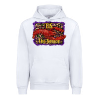 White Mardi Gras Tis The Season Lobster Urban Hoodie - RanaPortraitStore