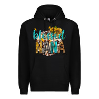 Black blessed nana with sunflowers Premium Hoodie - texasbilliewilder